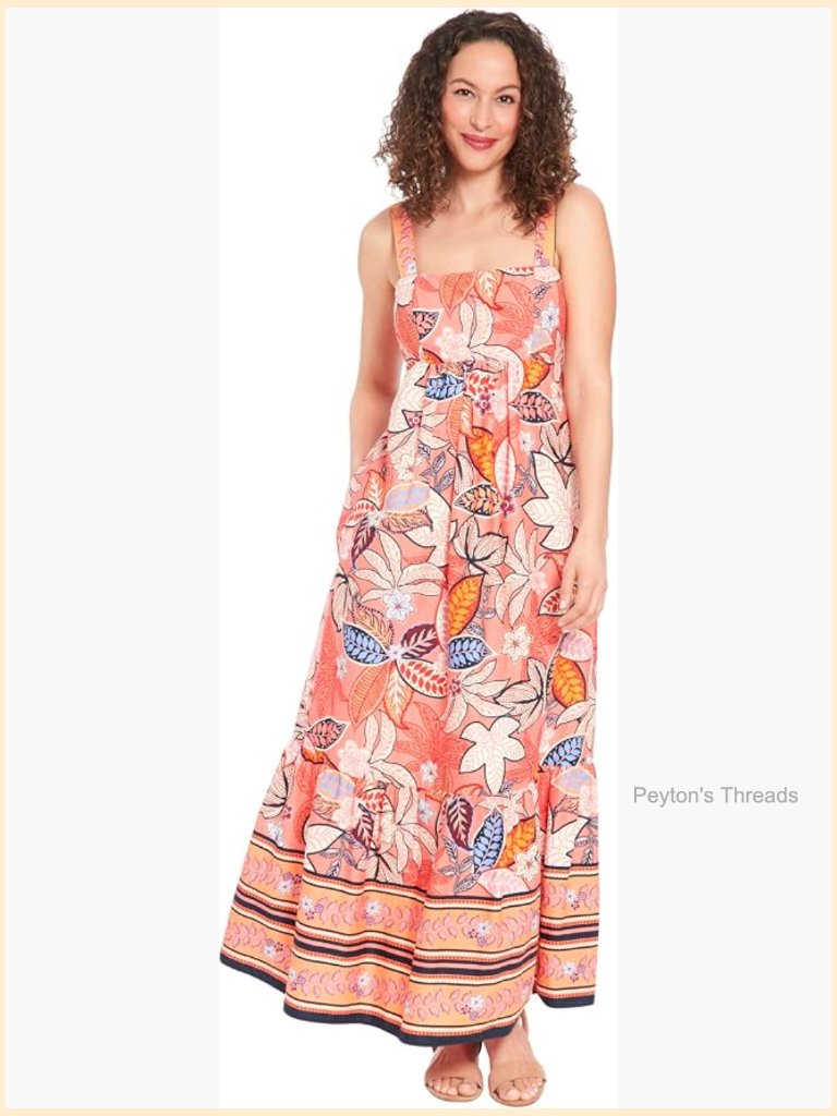 Cotton Smocked Back Babydoll Tiered Maxi Dress With Pockets